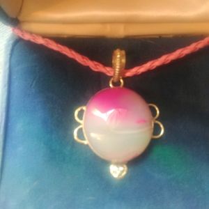 A hand made pink pendant